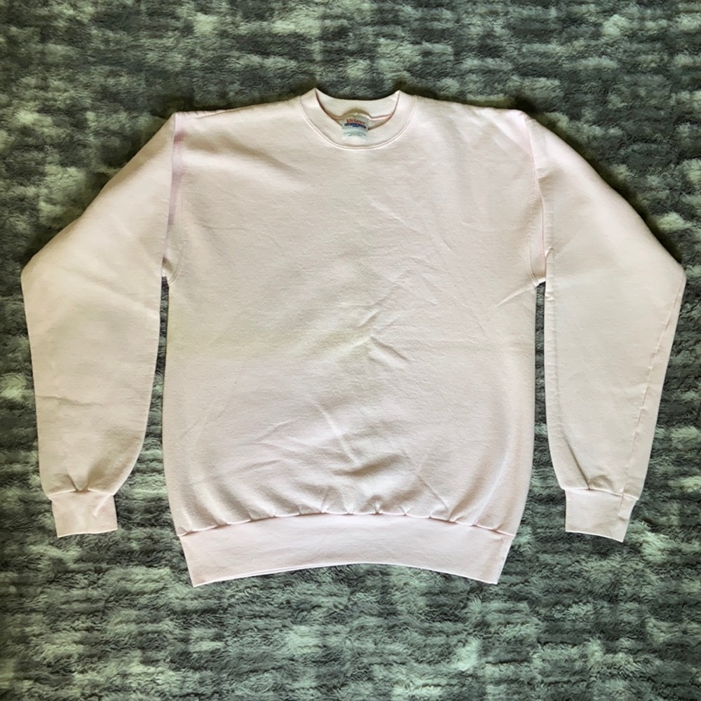 Hanes Solid Light Pink Comfortblend Long Sleeve Crewneck Sweatshirt Size Small